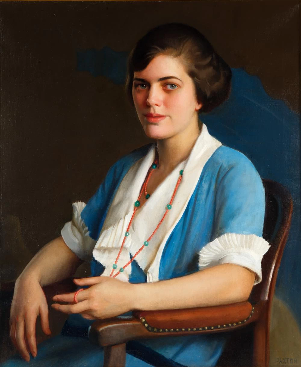 Ritratto di una giovane donna in blu